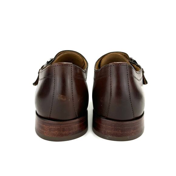 Johnston & Murphy Men Monk Strap Dress Shoes Sz 11M McClain Brown Leather Almond - Picture 5 of 14